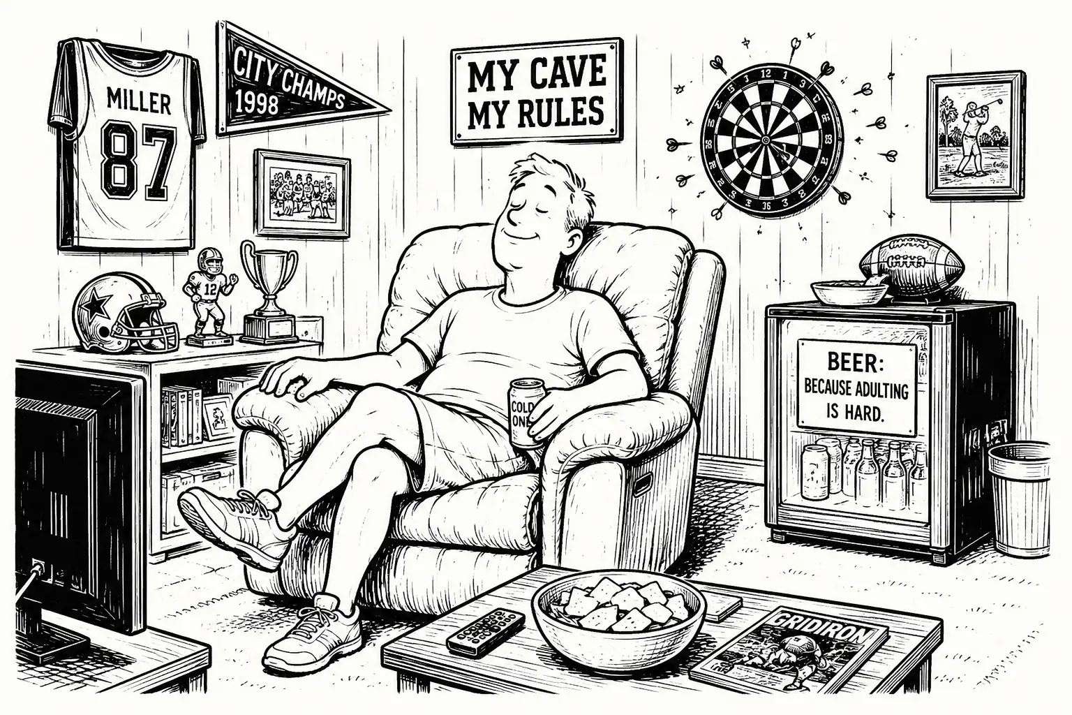 The chair that started it all. He followed it to the basement.